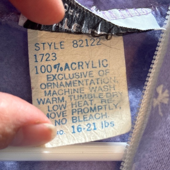 Rare 80's Pierre Cardin Purple and White Lace Hooded Sweatsuit Size 18 Months - Picture 7 of 8